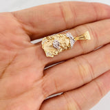 Christ Face Pendant 3.7g / 1 1/4 in Two Yellow White 18K Golds