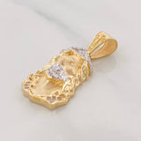 Christ Face Pendant 3.7g / 1 1/4 in Two Yellow White 18K Golds