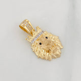 Lion Pendant Crown 3.5g / 1 1/4 in Two Yellow White 18K Golds