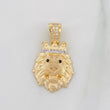 Lion Pendant Crown 3.5g / 1 1/4 in Two Yellow White 18K Golds