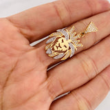 Lion Pendant 3.35g / 1 1/2 in Two Yellow White 18K Golds