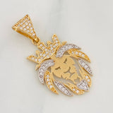 Lion Pendant 3.35g / 1 1/2 in Two Yellow White 18K Golds