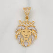 Lion Pendant 3.35g / 1 1/2 in Two Yellow White 18K Golds