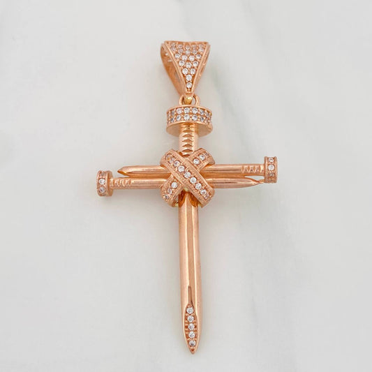 Dije Cruz Clavo 6.35g / 2 in Oro Rosa 18K