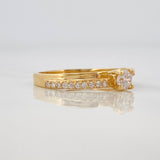 Churumbela Solitaire Ring 2.4g / T7 3/4 Yellow Gold 18K
