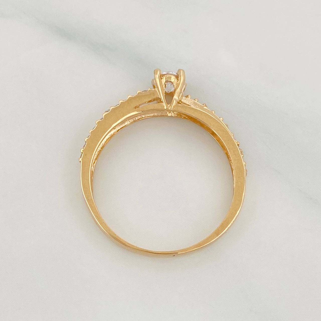 Churumbela Solitaire Ring 2.4g / T7 3/4 Yellow Gold 18K