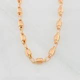 Cadena Rustica Barril 15g / 24 in / 4.5mm Oro Rosa 18K