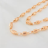 Cadena Rustica Barril 15g / 24 in / 4.5mm Oro Rosa 18K