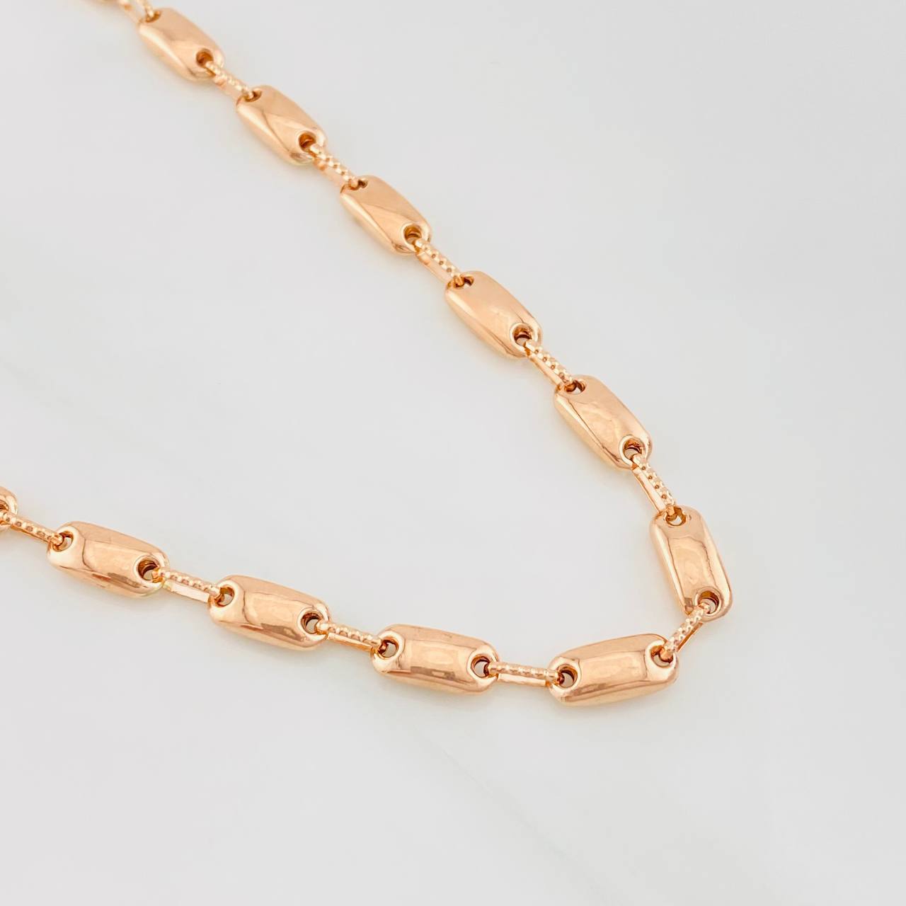 Cadena Rustica 14.45g / 24 in / 4.5mm Oro Rosa 18K