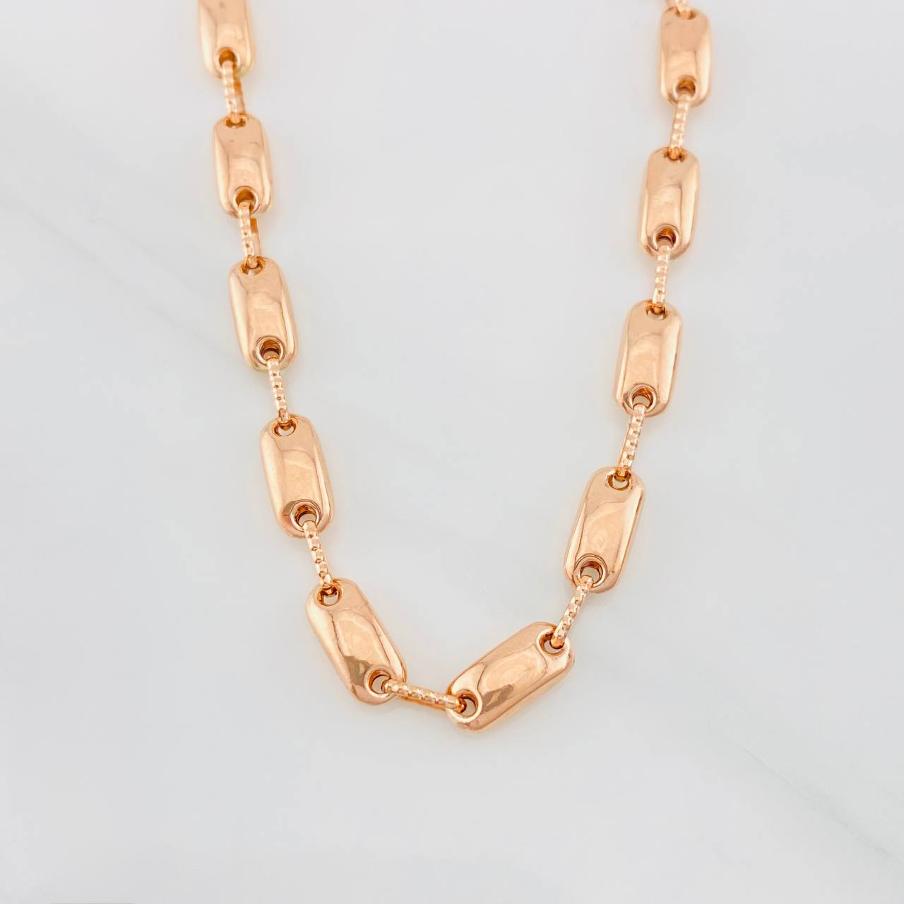 Cadena Rustica 14.45g / 24 in / 4.5mm Oro Rosa 18K