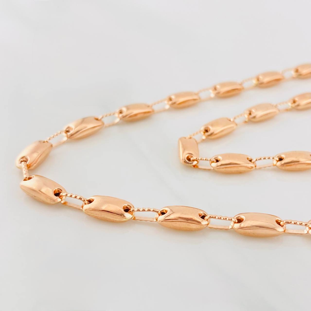 Cadena Rustica 14.45g / 24 in / 4.5mm Oro Rosa 18K