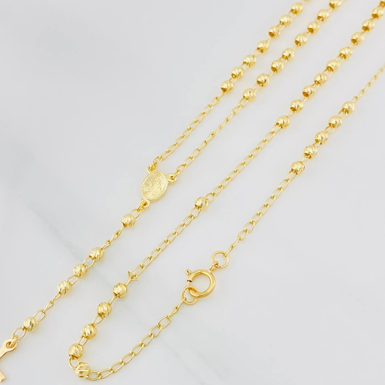 Rosario Virgen Milagrosa 5.9g / 22 in / 3mm Oro Amarillo 18K