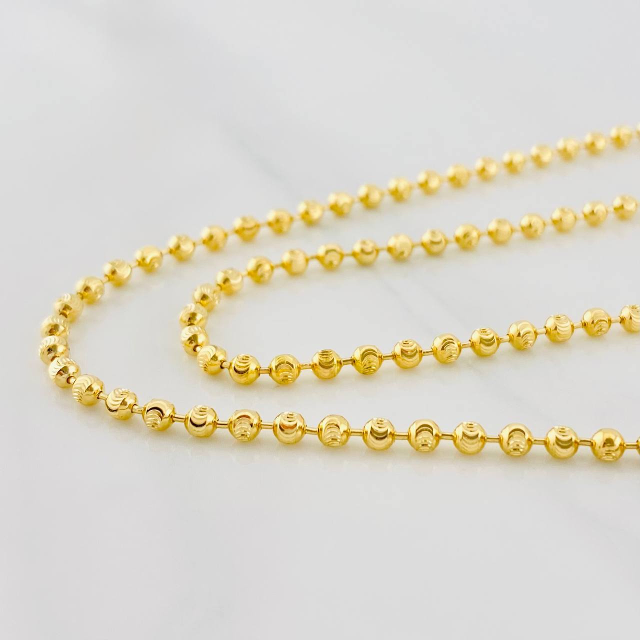 Military Half Moon Chain 10.95g / 20 in / 2mm 18K Yellow Gold