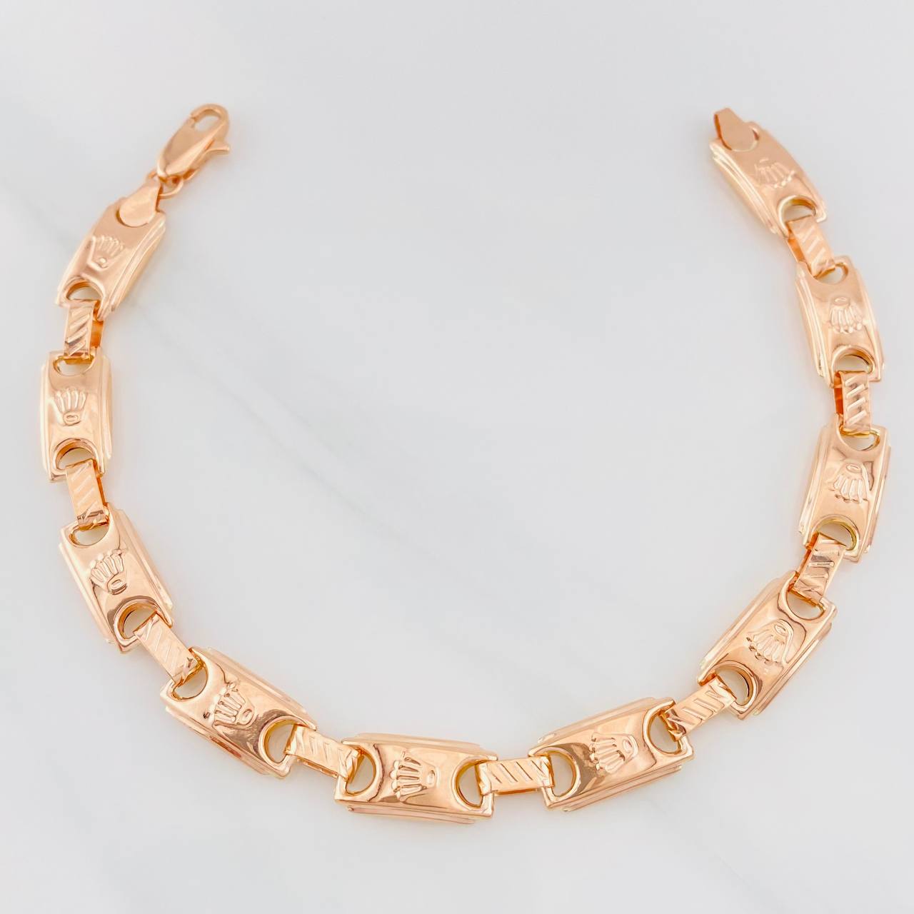 Rustic Crown Bracelet 9.35g / 8 in / 7.4mm Rose Gold 18K