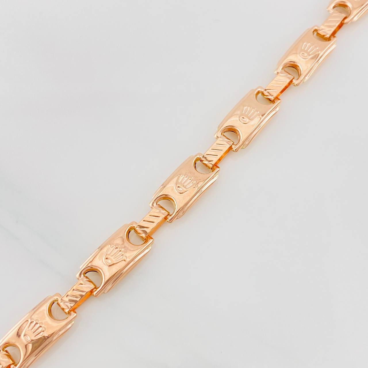 Rustic Crown Bracelet 9.35g / 8 in / 7.4mm Rose Gold 18K