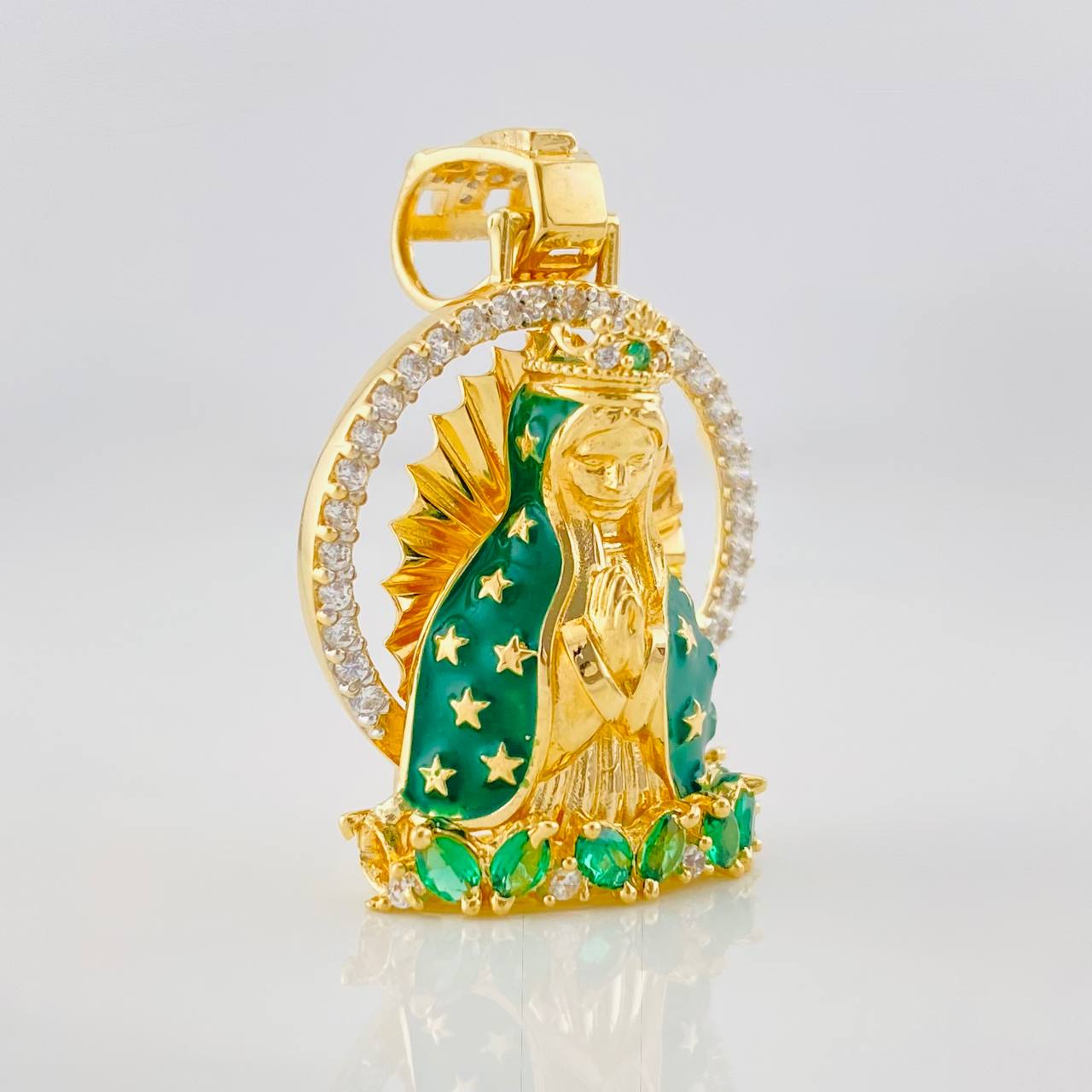 Virgin of Guadalupe Pendant 7.95g / 1 1/4 in Two-tone Yellow White Gold 18K