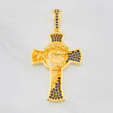 Dije Cruz Rostro de Cristo 6.65g / 1 3/4 in Oro Amarillo 18K