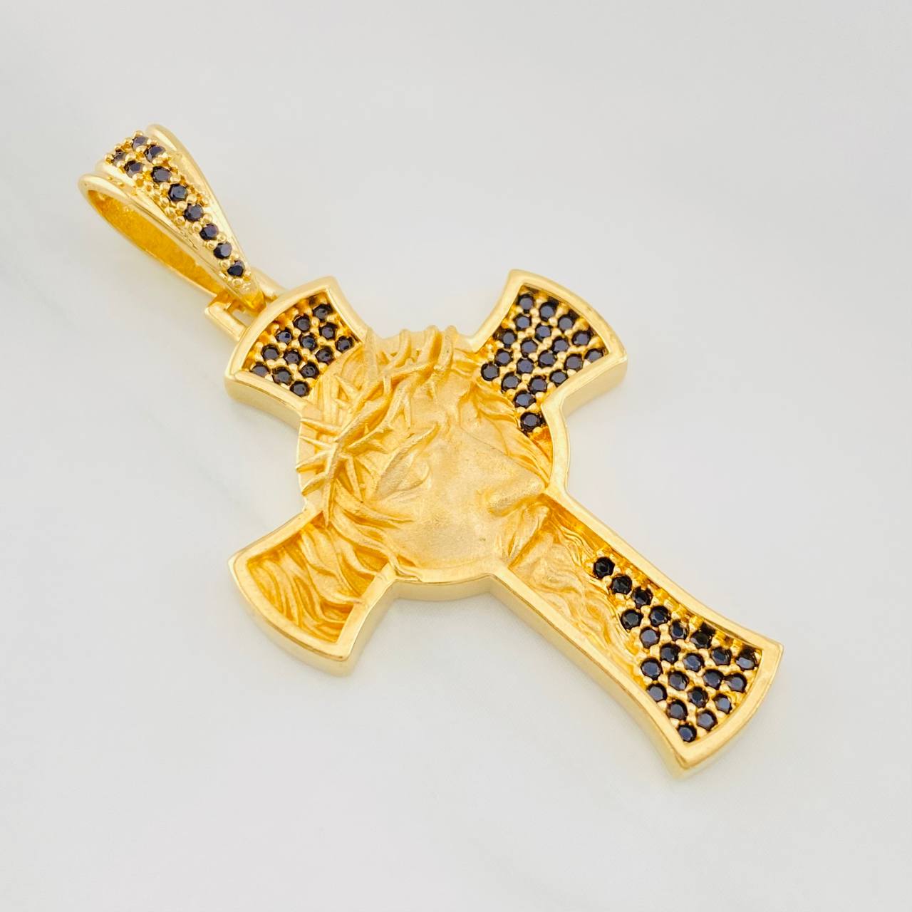 Dije Cruz Rostro de Cristo 6.65g / 1 3/4 in Oro Amarillo 18K