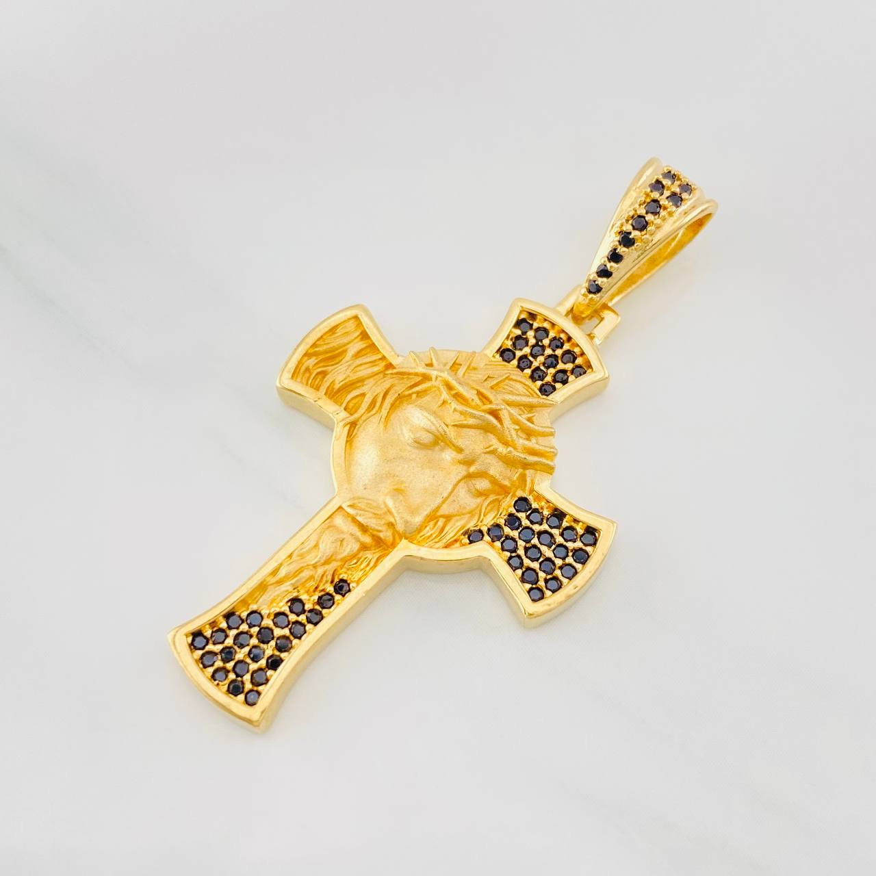 Dije Cruz Rostro de Cristo 6.65g / 1 3/4 in Oro Amarillo 18K