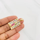 Virgin of Guadalupe Pendant 7.15g / 1 1/2 in Two-tone Yellow White Gold 18K