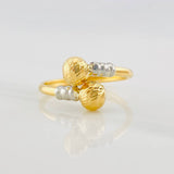 Anillo Tu y Yo 1.45g / T7 1/4 Dos Oros Amarillo Blanco 18K
