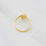 Anillo Tu y Yo 1.45g / T7 1/4 Dos Oros Amarillo Blanco 18K