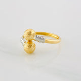 Anillo Tu y Yo 1.5g / T8 1/2 Dos Oros Amarillo Blanco 18K