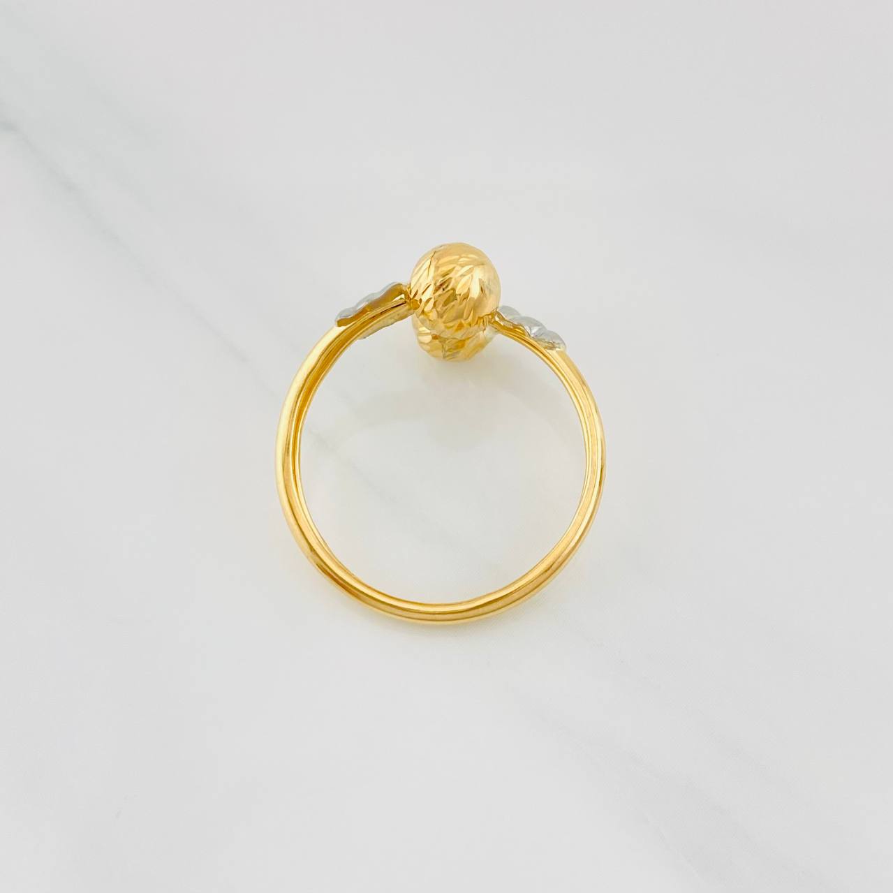 Anillo Tu y Yo 1.5g / T8 1/2 Dos Oros Amarillo Blanco 18K