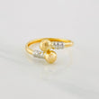 Anillo Tu y Yo 1.3g / T7 1/2 Dos Oros Amarillo Blanco 18K