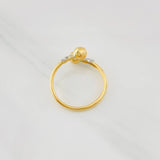 Anillo Tu y Yo 1.35g / T8 3/4 Dos Oros Amarillo Blanco 18K