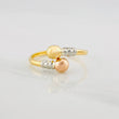 Anillo Tu y Yo 1.3g / T7 3/4 Tres Oros 18K
