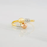 Anillo Tu y Yo 1.3g / T7 3/4 Tres Oros 18K