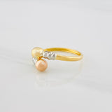 Anillo Tu y Yo 1.35g / T9 3/4 Tres Oros 18K