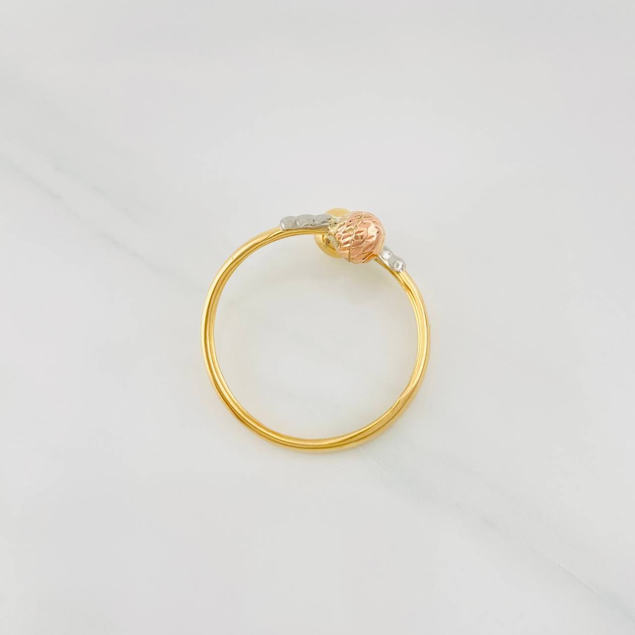 Anillo Tu y Yo 1.35g / T9 1/4 Tres Oros 18K