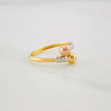 Anillo Tu y Yo 1.25g / T6 1/2 Tres Oros 18K