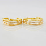 Hoop Earrings Dona 1.8g / 3/4 in Three Golds 18K