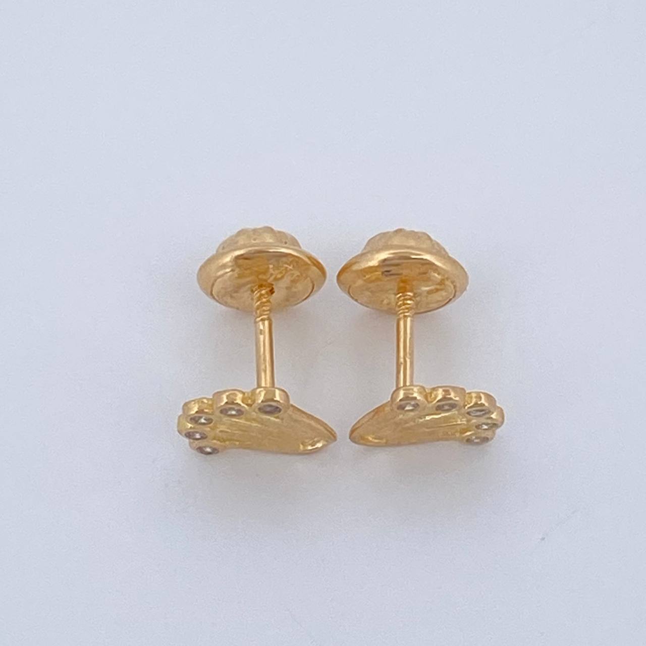Crown Stud Earrings 0.85gr / 7mm 18K Yellow Gold &