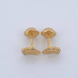 Crown Stud Earrings 0.85gr / 7mm 18K Yellow Gold &