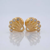 Crown Stud Earrings 0.85gr / 7mm 18K Yellow Gold &