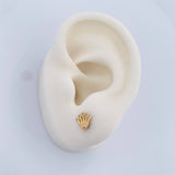 Crown Stud Earrings 0.85gr / 7mm 18K Yellow Gold &