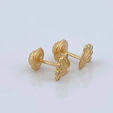 Crown Stud Earrings 0.85gr / 7mm 18K Yellow Gold &