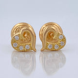 Heart Silhouette Stud Earrings 0.8gr / 5.99mm 18K Yellow Gold &
