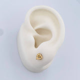 Heart Silhouette Stud Earrings 0.8gr / 5.99mm 18K Yellow Gold &
