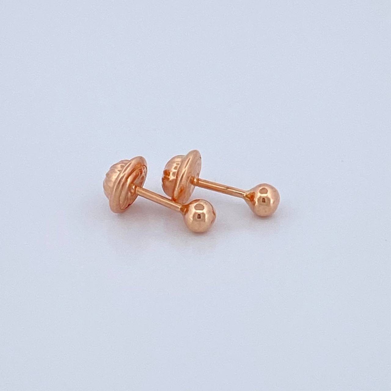 Bead Stud Earrings 0.45gr / 3mm 18K Rose Gold &