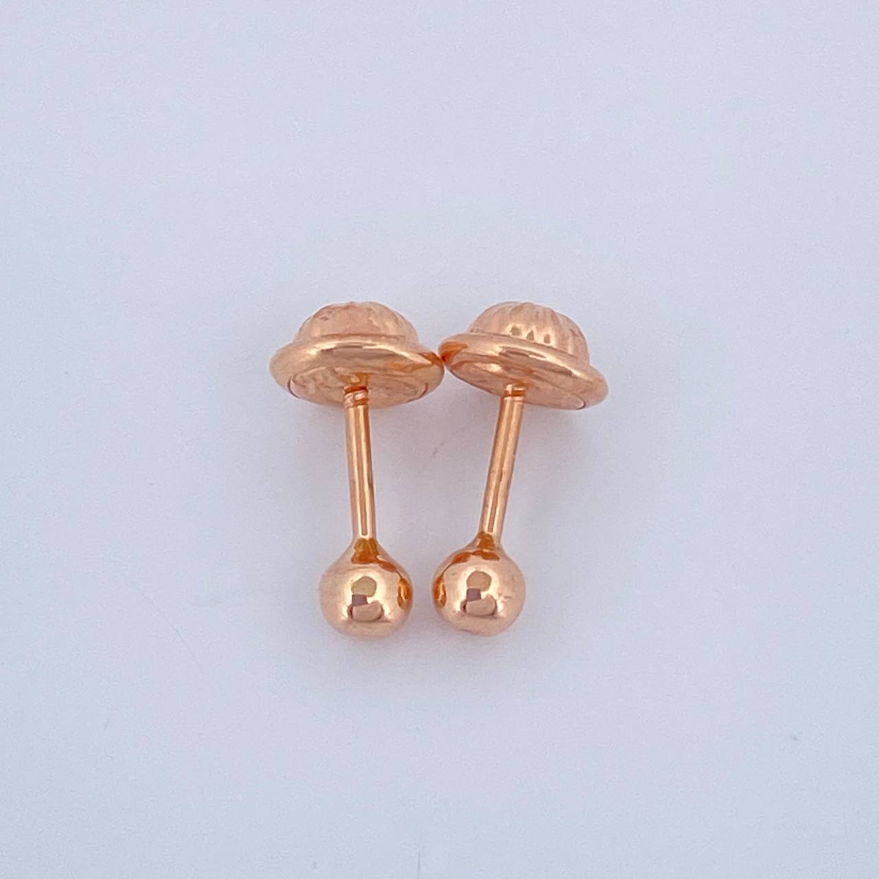 Bead Stud Earrings 0.45gr / 3mm 18K Rose Gold &