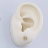 Clover Stud Earrings 0.6gr / 3.77mm 18K Yellow Gold &