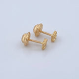 Clover Stud Earrings 0.6gr / 3.77mm 18K Yellow Gold &