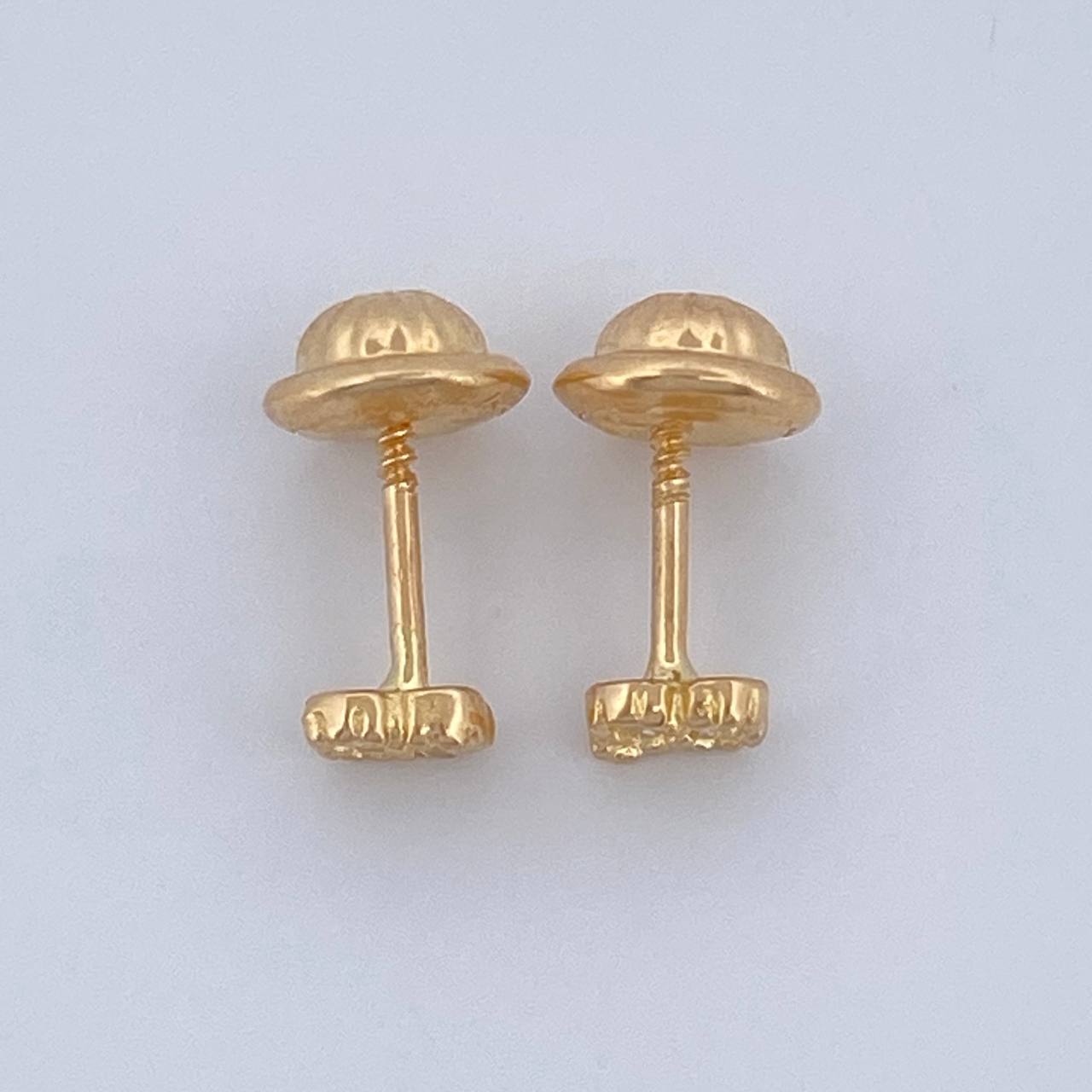 Clover Stud Earrings 0.6gr / 3.77mm 18K Yellow Gold &