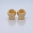Clover Stud Earrings 0.6gr / 3.77mm 18K Yellow Gold &