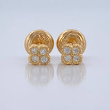 Clover Stud Earrings 0.6gr / 3.77mm 18K Yellow Gold &